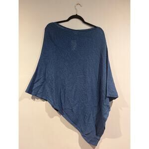 J.Jill Seaside Pointelle Knit Poncho – Blue – One Size – NWT